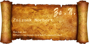 Zsizsek Norbert névjegykártya